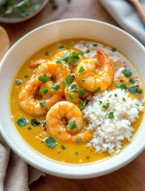 creamy coconut prawn dish