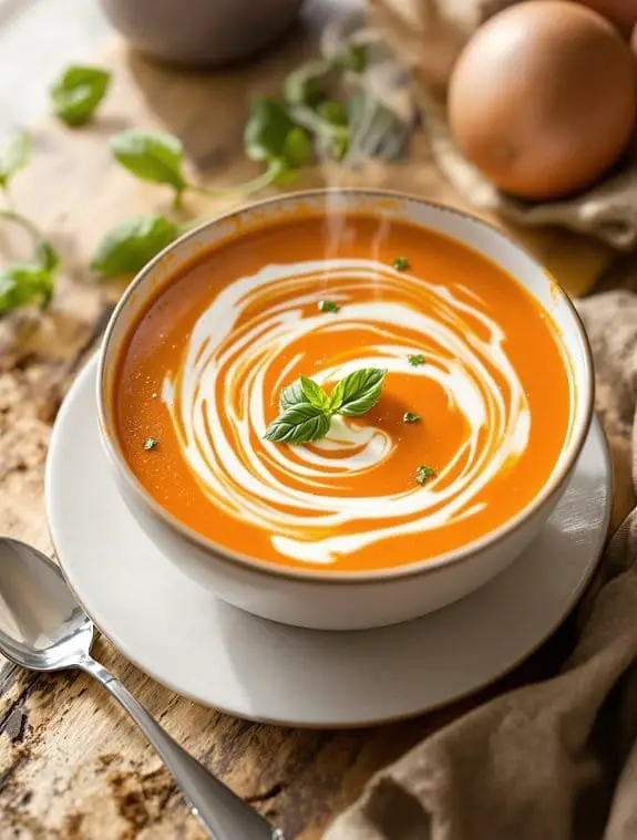 creamy fire roasted red pepper soup