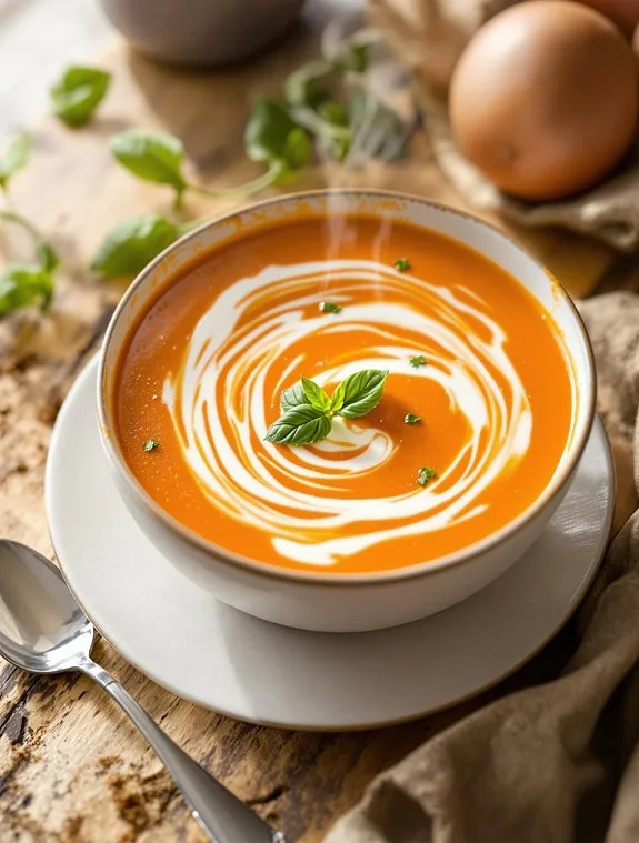 creamy fire roasted red pepper soup