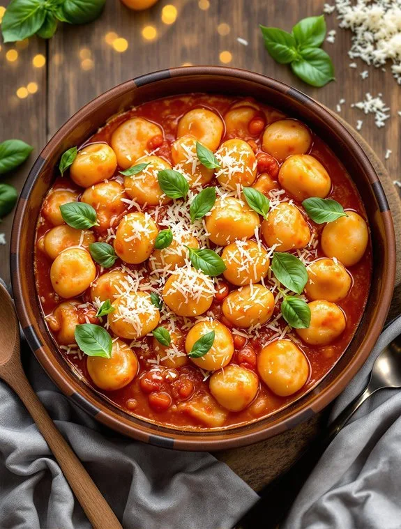 creamy gnocchi in sauce