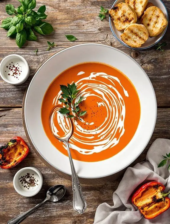 Creamy Fire-Roasted Red Pepper Soup Recipe