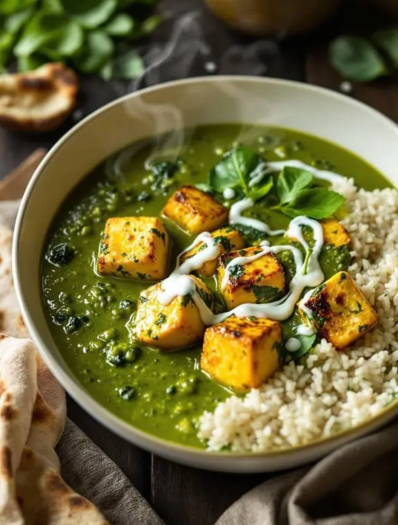 creamy spinach tofu curry