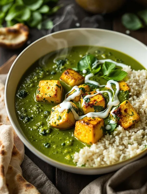 creamy spinach tofu curry