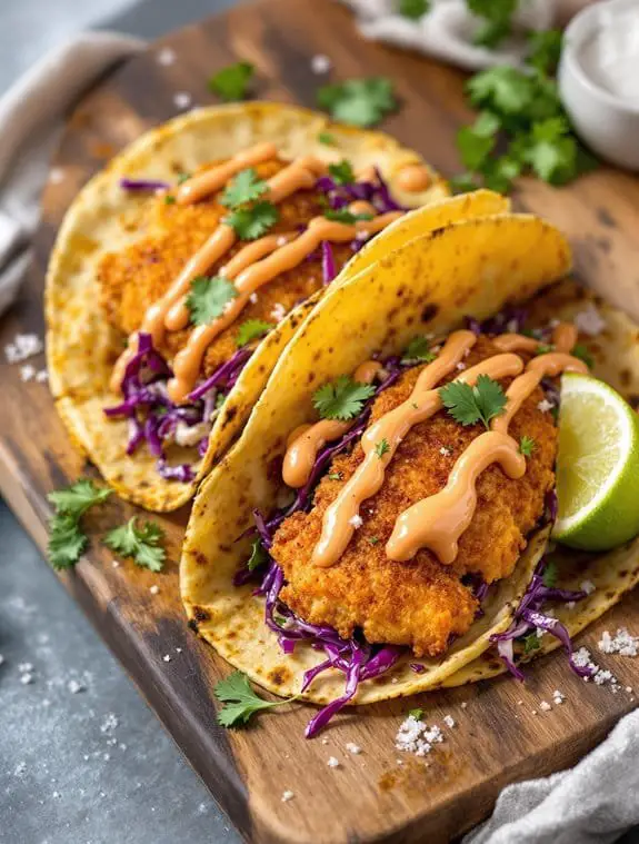 crispy fish taco assembly
