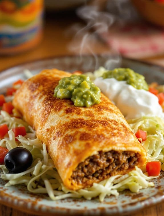 crispy golden chimichangas made