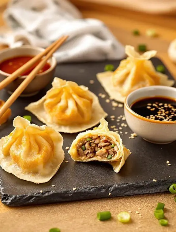 crispy homemade pork wontons