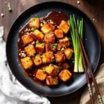 crispy korean garlic tofu