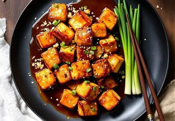 Crispy Sweet-and-Spicy Korean Garlic Tofu Recipe