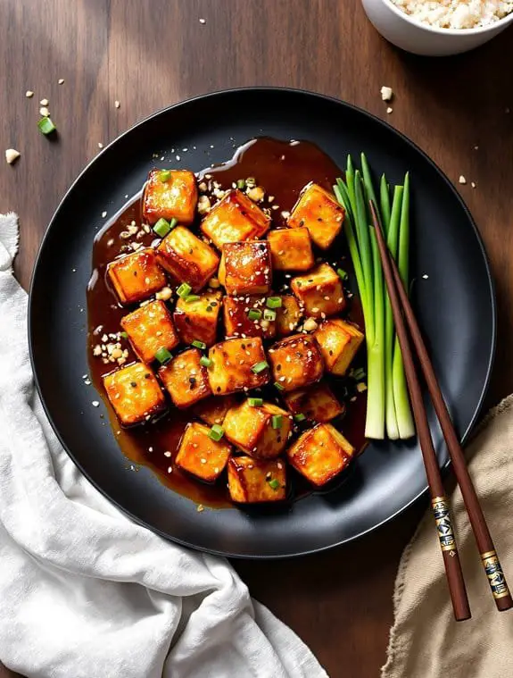 Crispy Sweet-and-Spicy Korean Garlic Tofu Recipe