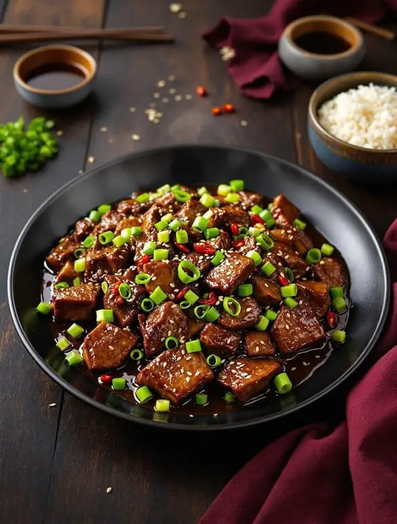crispy mongolian beef stir fry