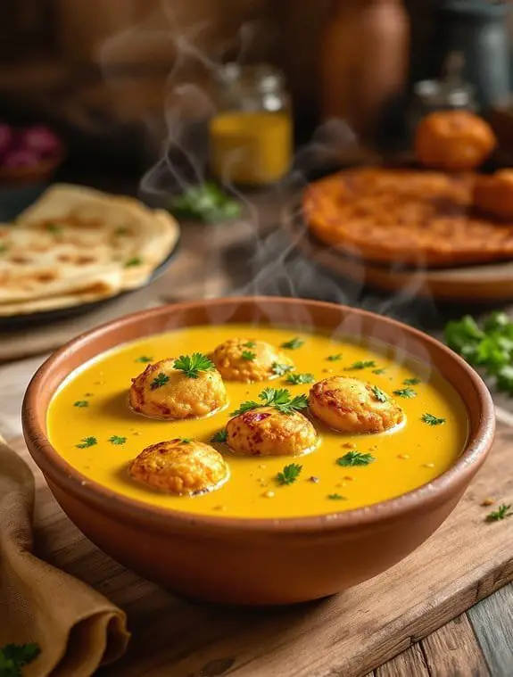 crispy pakoras in kadhi