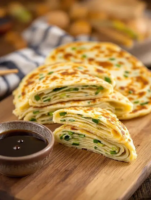 crispy scallion pancake creation
