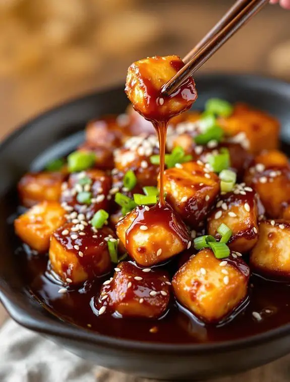 crispy sweet and spicy tofu