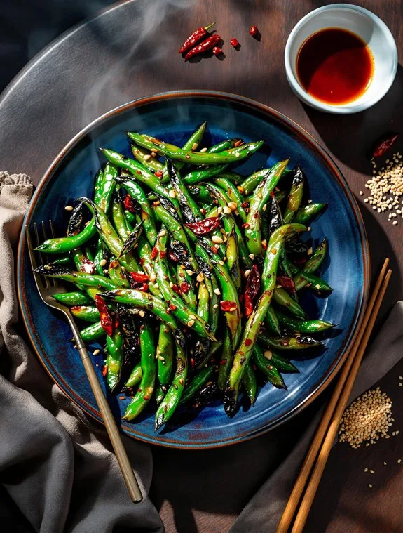 Crispy Szechuan Green Bean Recipe With Asian Spices