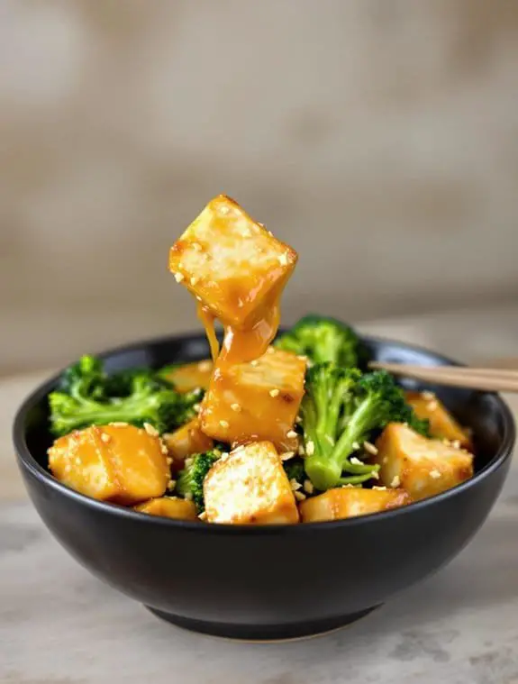 crispy tofu broccoli stir fry