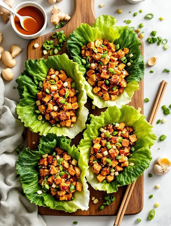 Crispy Asian-Style Tofu Lettuce Wraps Recipe