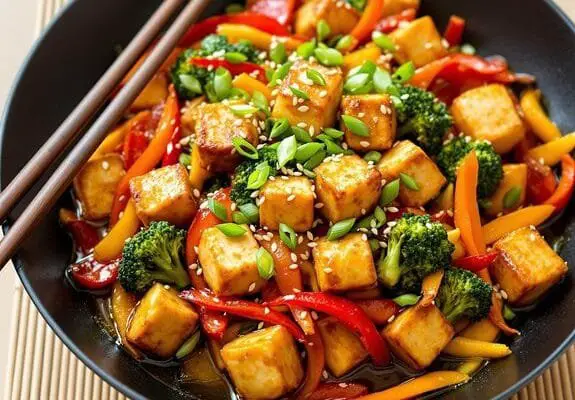 Crispy Tofu & Rainbow Vegetable Stir-Fry Recipe