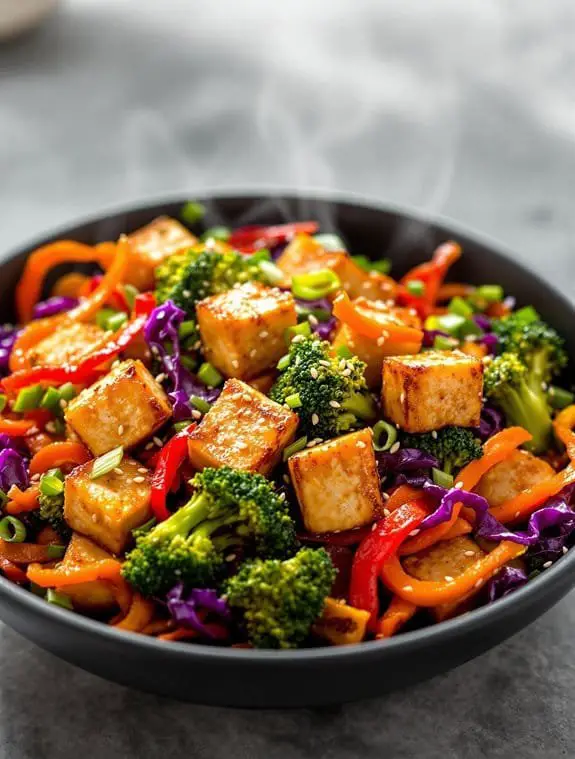 crispy tofu vegetable stir fry