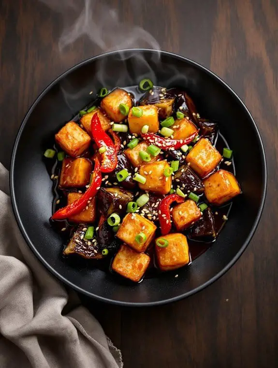 crispy tofu with saut ed vegetables
