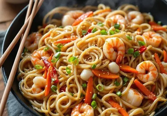 Sizzling Asian Seafood Udon Recipe