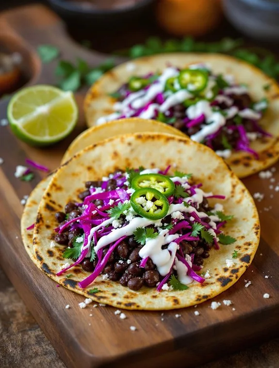 delicious black bean tacos