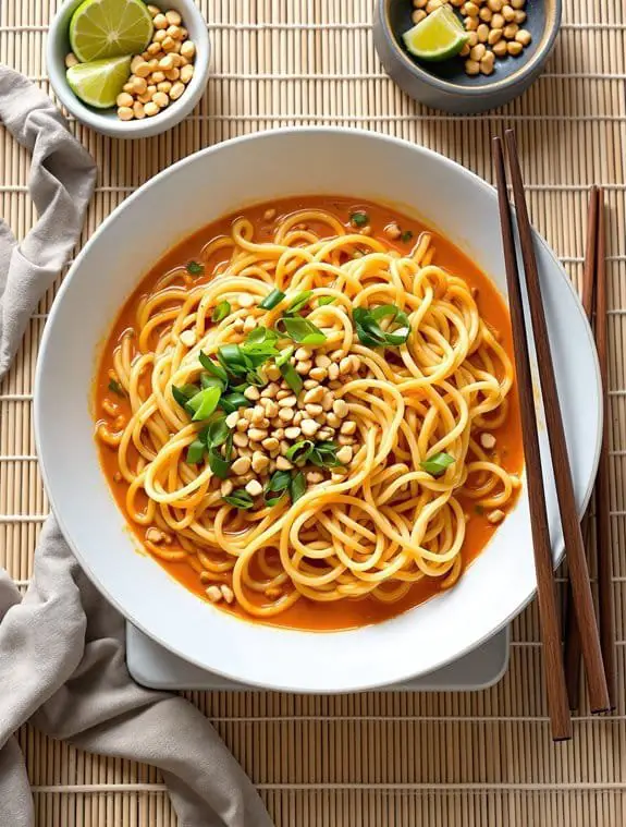 Creamy Thai Red Curry Rice Noodle Recipe