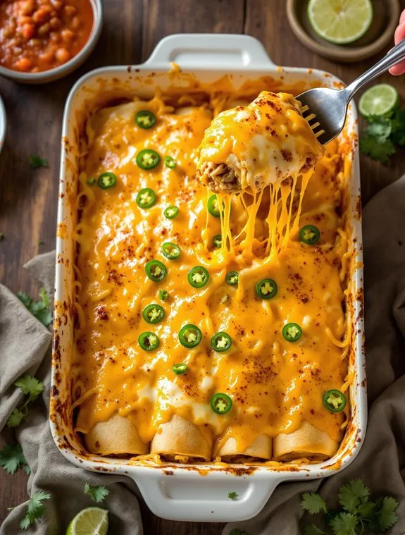 Homemade Cheesy Mexican Chicken Enchiladas Recipe