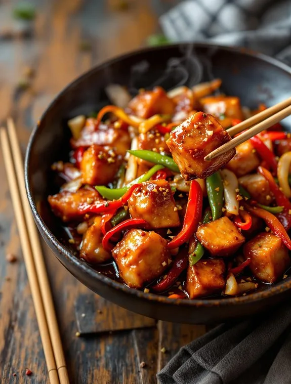 fiery szechuan pork preparation