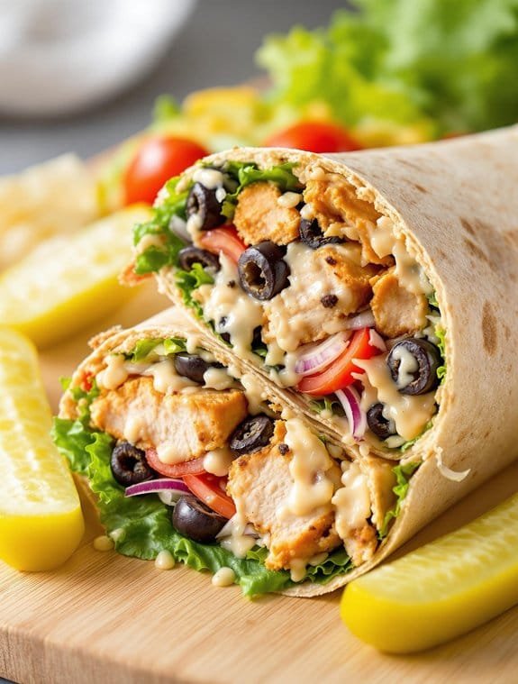 fresh crunchy chicken wrap