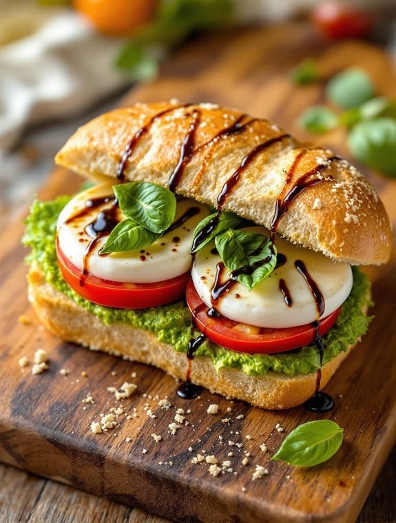 fresh italian caprese sandwich
