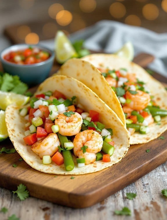 fresh lime cilantro shrimp tacos