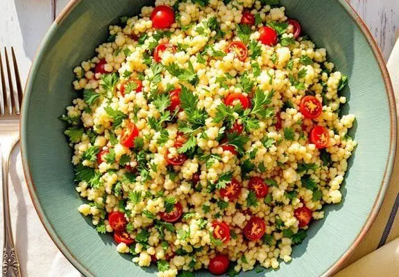 fresh mediterranean couscous salad