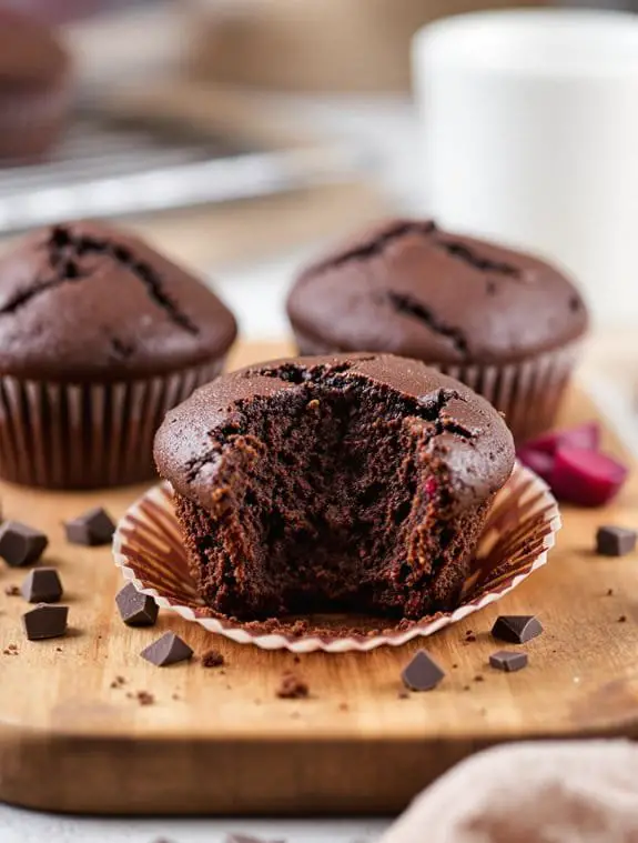 fudgy beetroot chocolate muffins