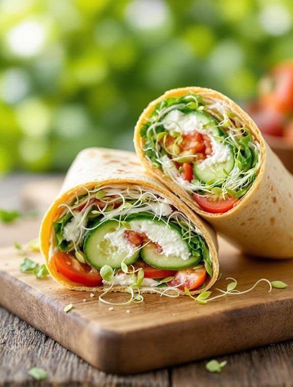 garden inspired veggie wraps made