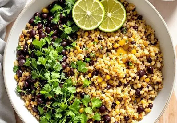healthy quinoa black bean bowl