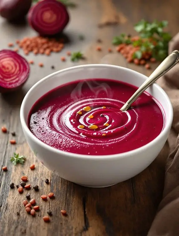 hearty lentil beet soup