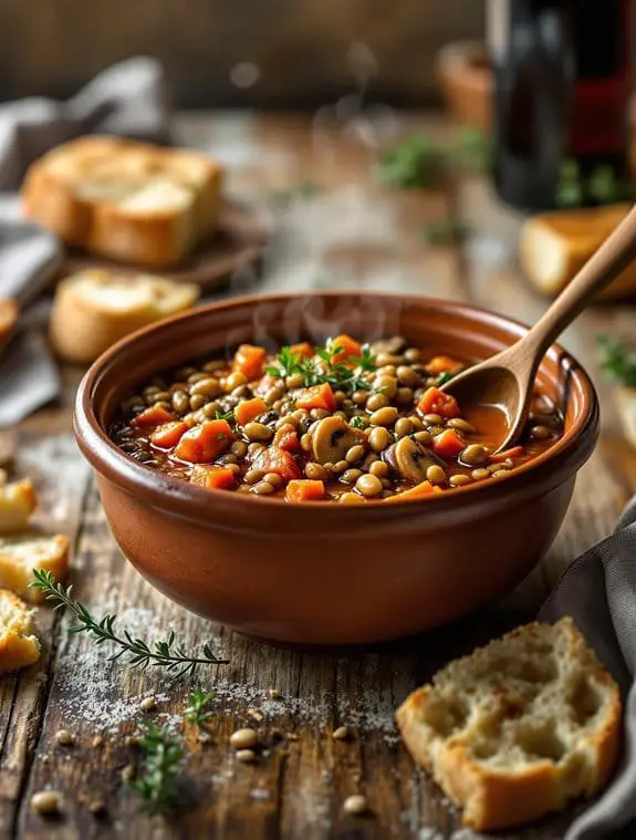 hearty mushroom lentil ragout