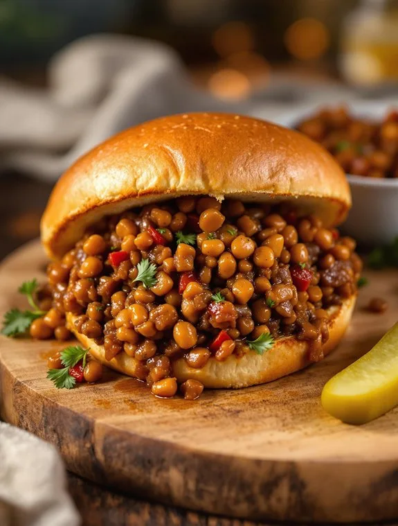 hearty plant based lentil joes