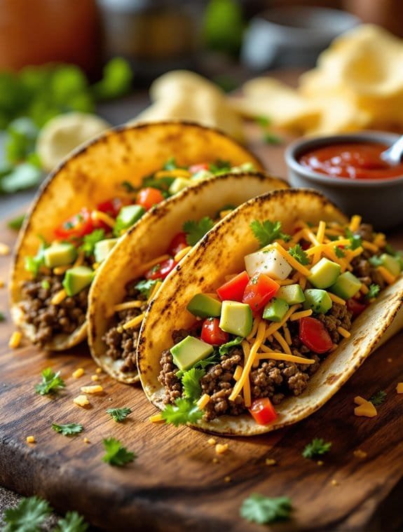 homemade beef taco assembly