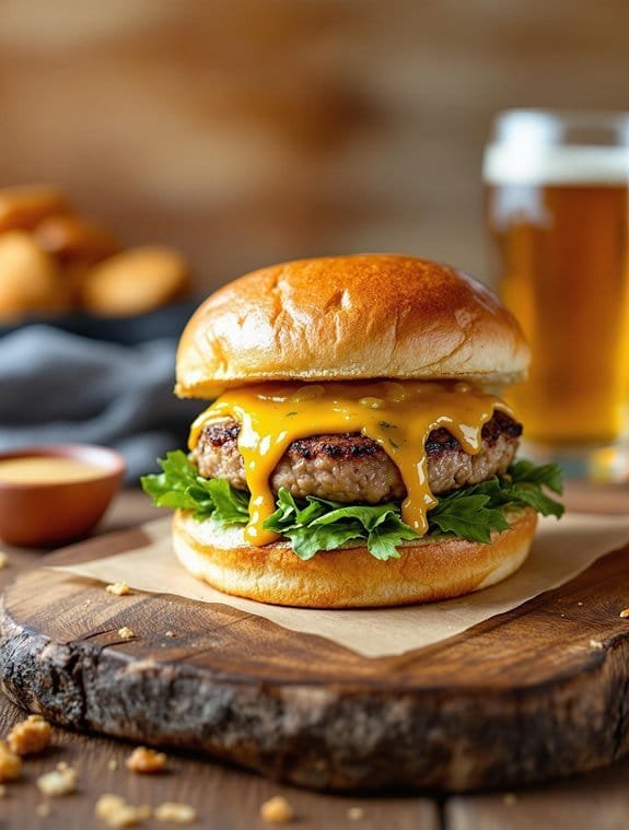 juicy gruyere stuffed turkey burgers
