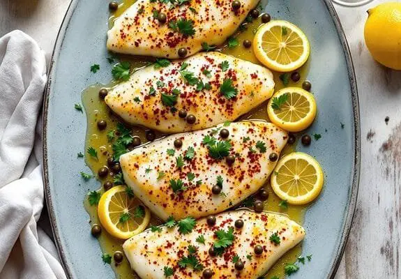 lemon infused mediterranean baked cod