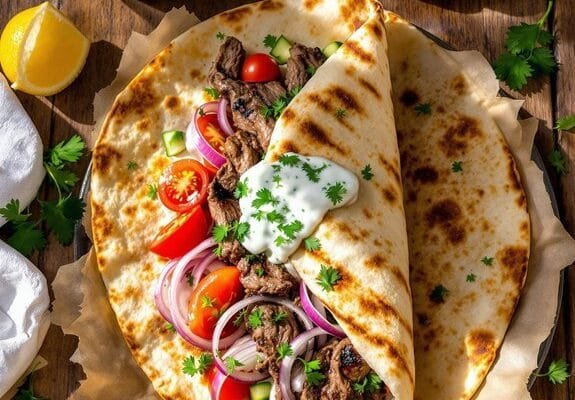 mediterranean lamb and beef gyros