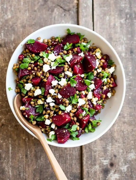 mediterranean lentil beet salad