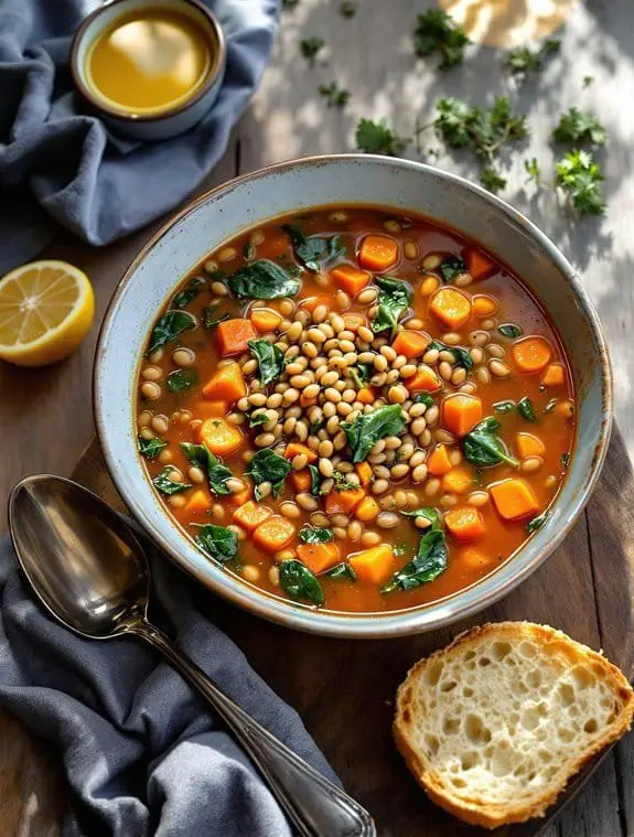 Cozy Mediterranean Lentil Spinach Soup Recipe