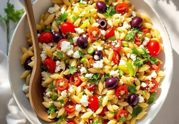 Fresh Mediterranean Orzo Summer Salad Recipe