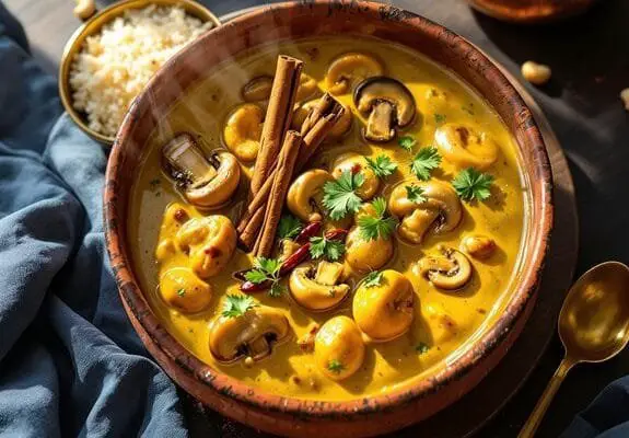 Creamy Indian Mushroom Kurma Recipe
