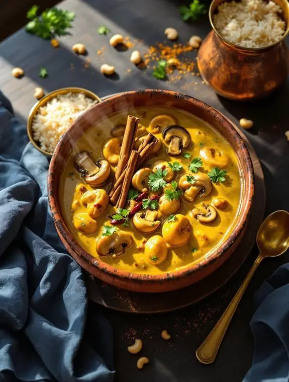 Creamy Indian Mushroom Kurma Recipe