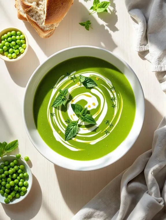 Fresh Garden Pea & Mint Soup Recipe