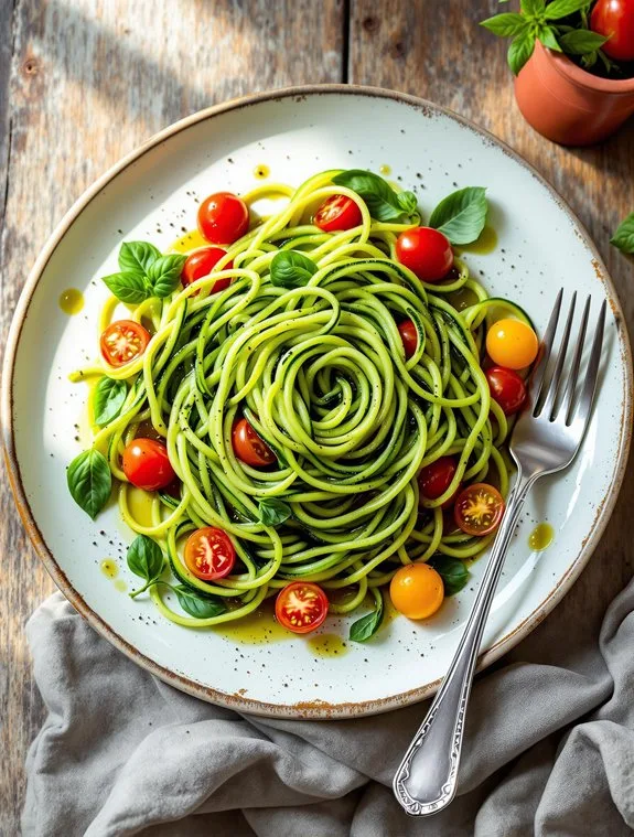 Garden-to-Fork Pesto Zucchini Noodles Recipe