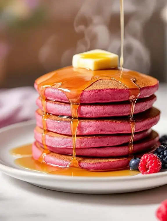 pink fluffy beetroot pancakes